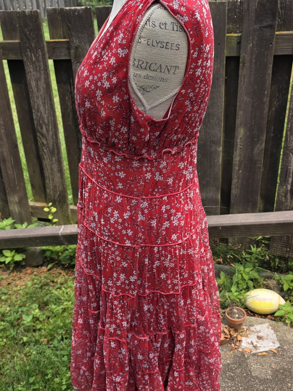 Max Studio Red Floral Wrap Midi Dress - Picture 4 of 6